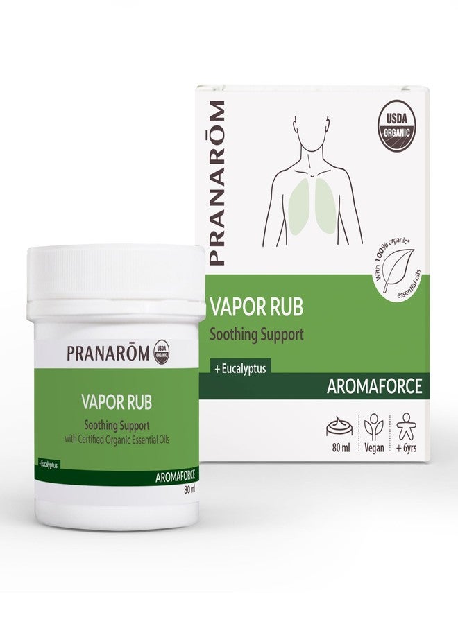 Pranarom USDA Certified Organic Vapor Rub (80ml) with Eucalyptus, Rosemary, & Thyme for Congestion and Sinus Support, Relieve Cough & Congestion, Petroleum Free, Safe for Kids & Adults - Image 1